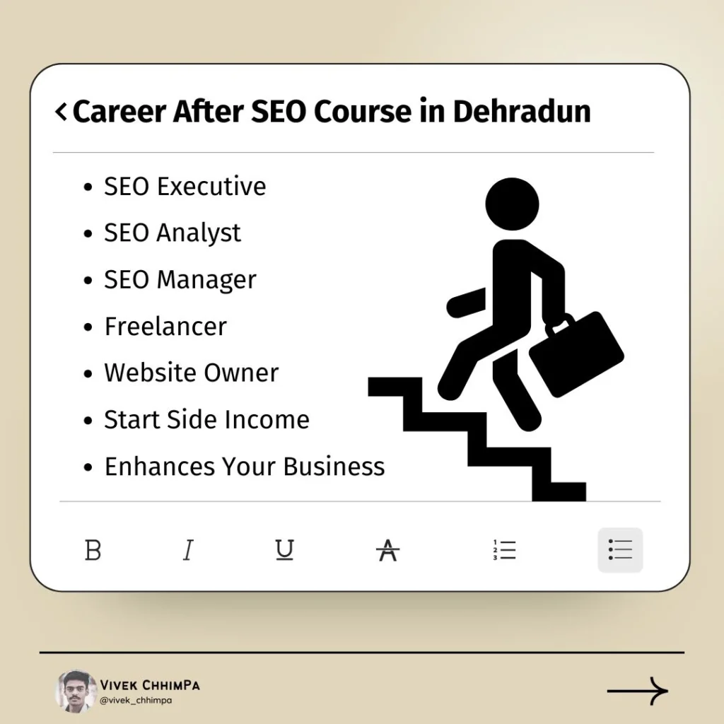 Career After SEO Course in Dehradun