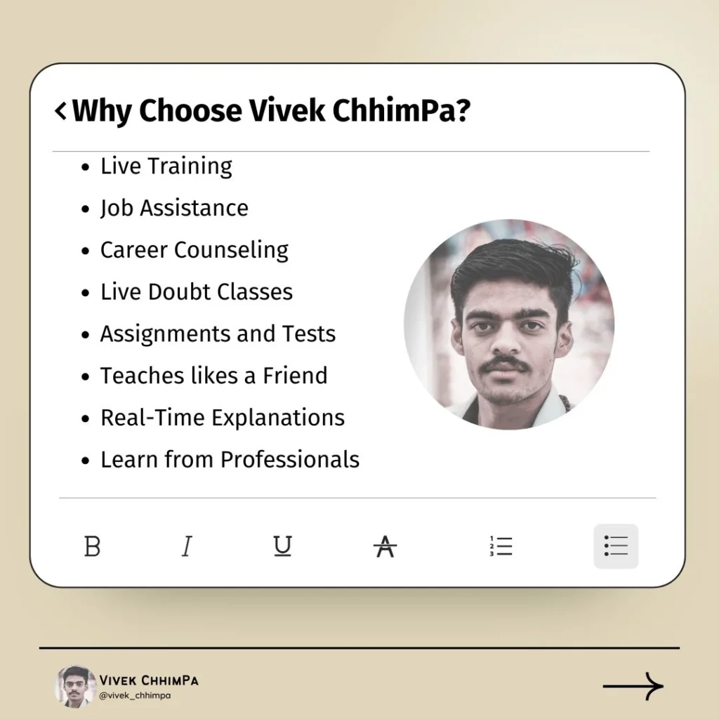 Why Choose Vivek ChhimPa