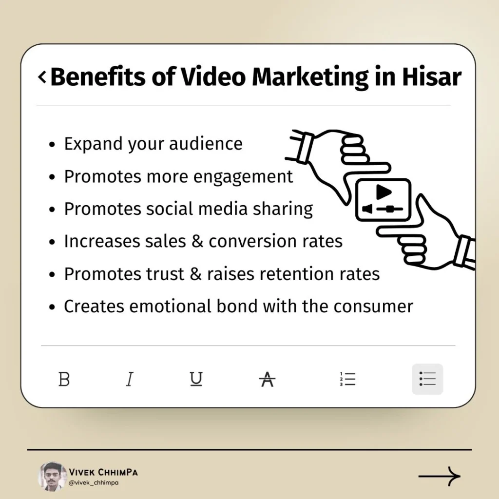 Benefits of Video Marketing in Hisar