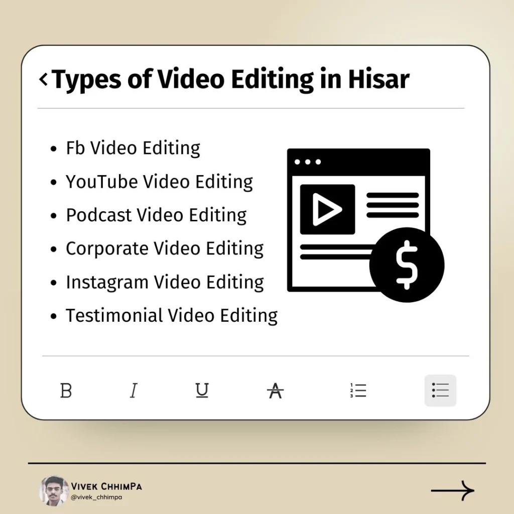 Types of Video Editing Services in Hisar