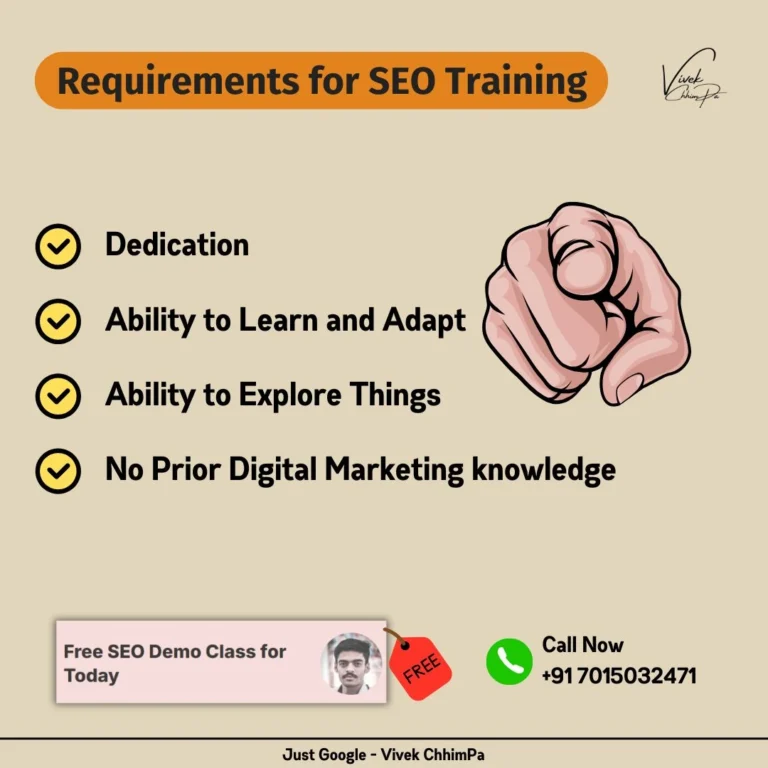 Requirements for SEO Training