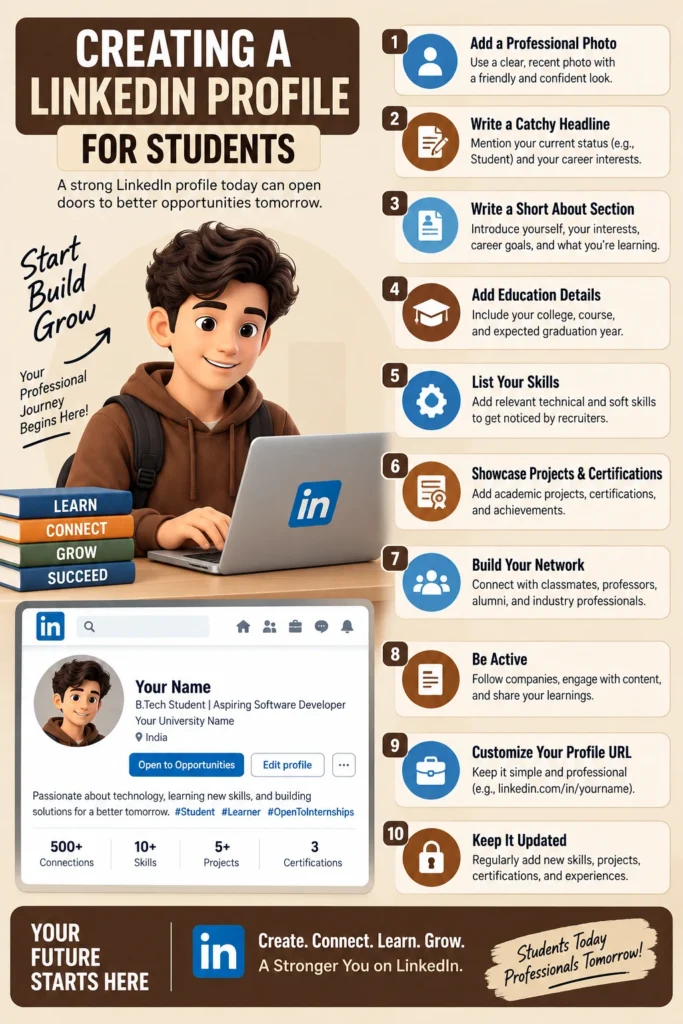 create student profile linkedin tips